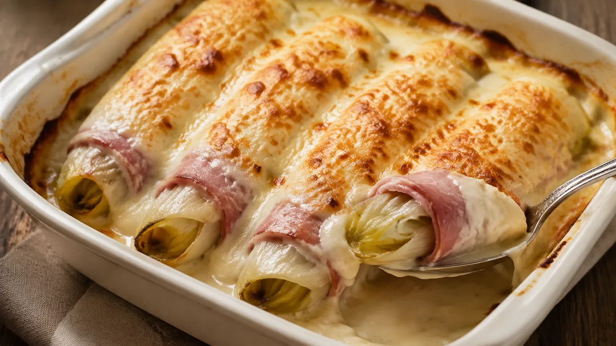 Endives au jambon gratinées à la béchamel