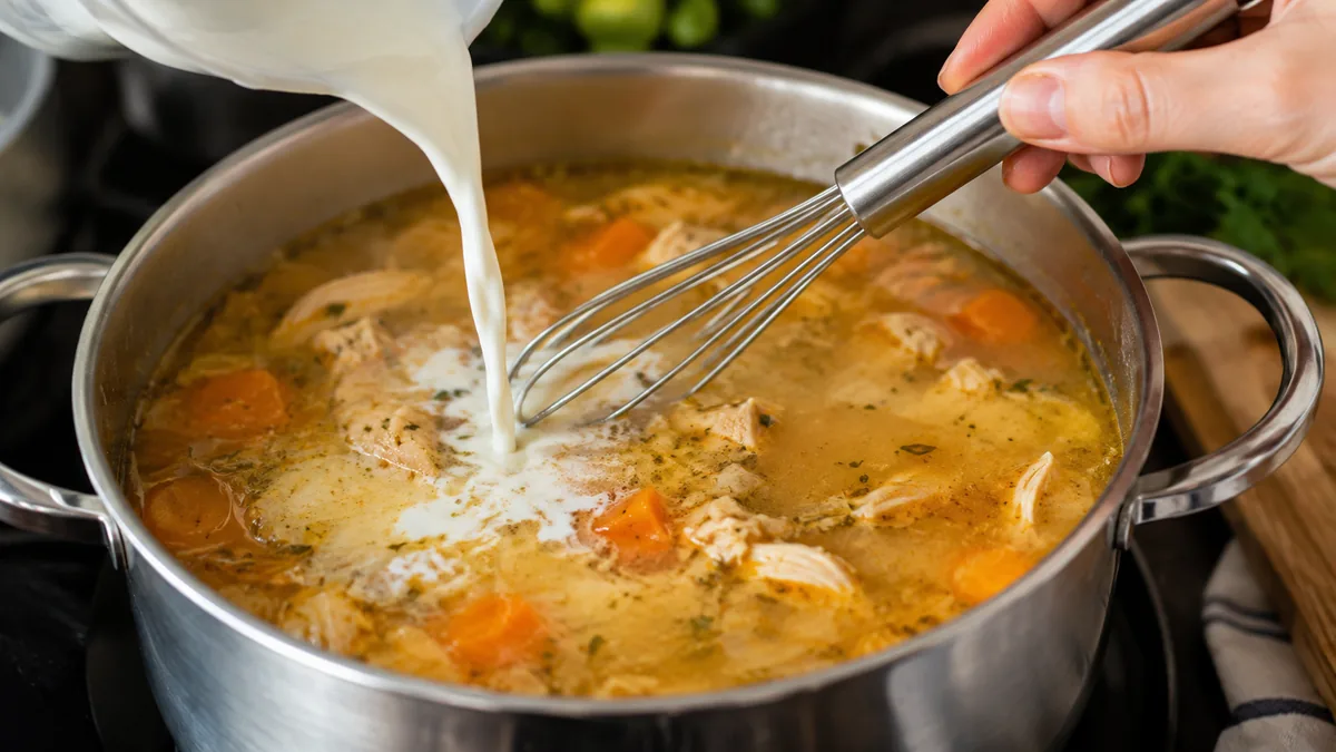 Réduire ou épaissir une soupe avec fécule délayée