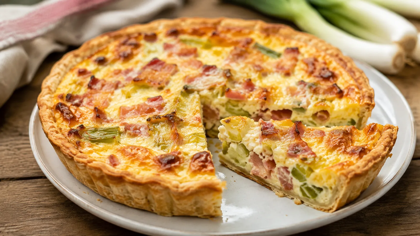 Quiche lardons poireaux : la recette facile et fondante