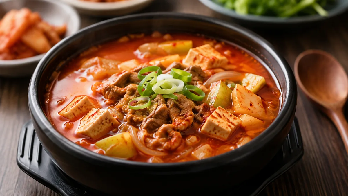 Sélection de plats coréens avec bibimbap bulgogi kimchi et japchae