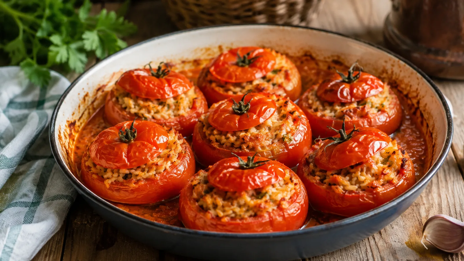Tomates farcies riz : la recette traditionnelle au four