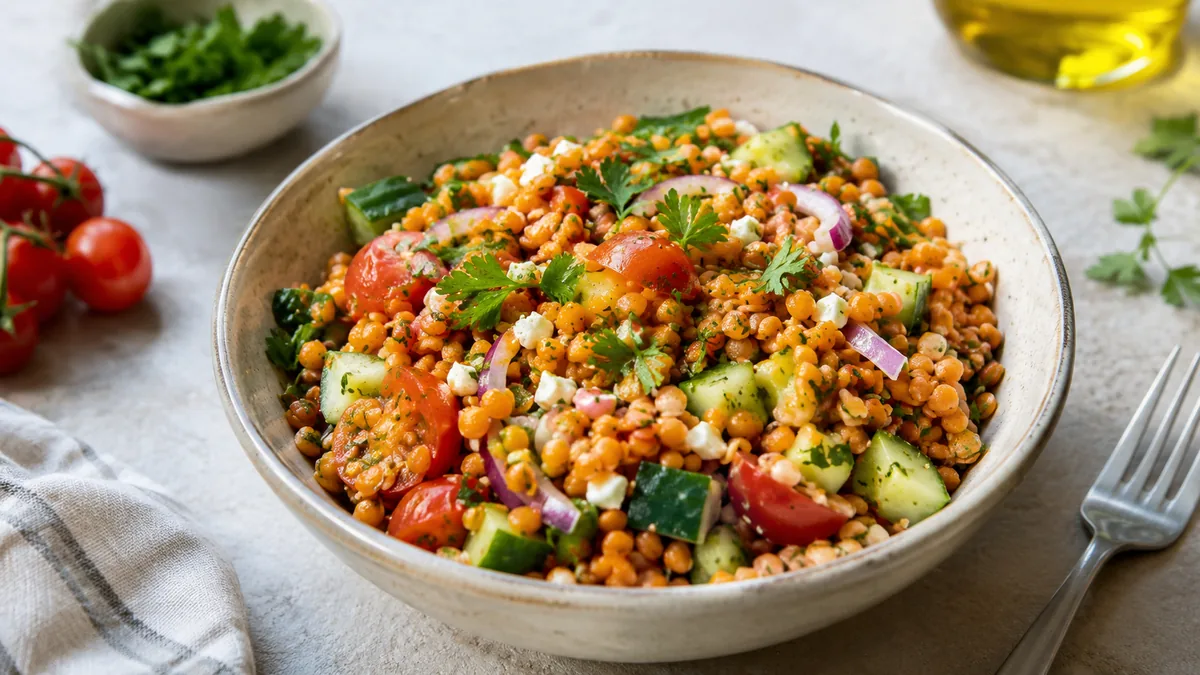 Étapes de cuisson des lentilles corail pour salade froide