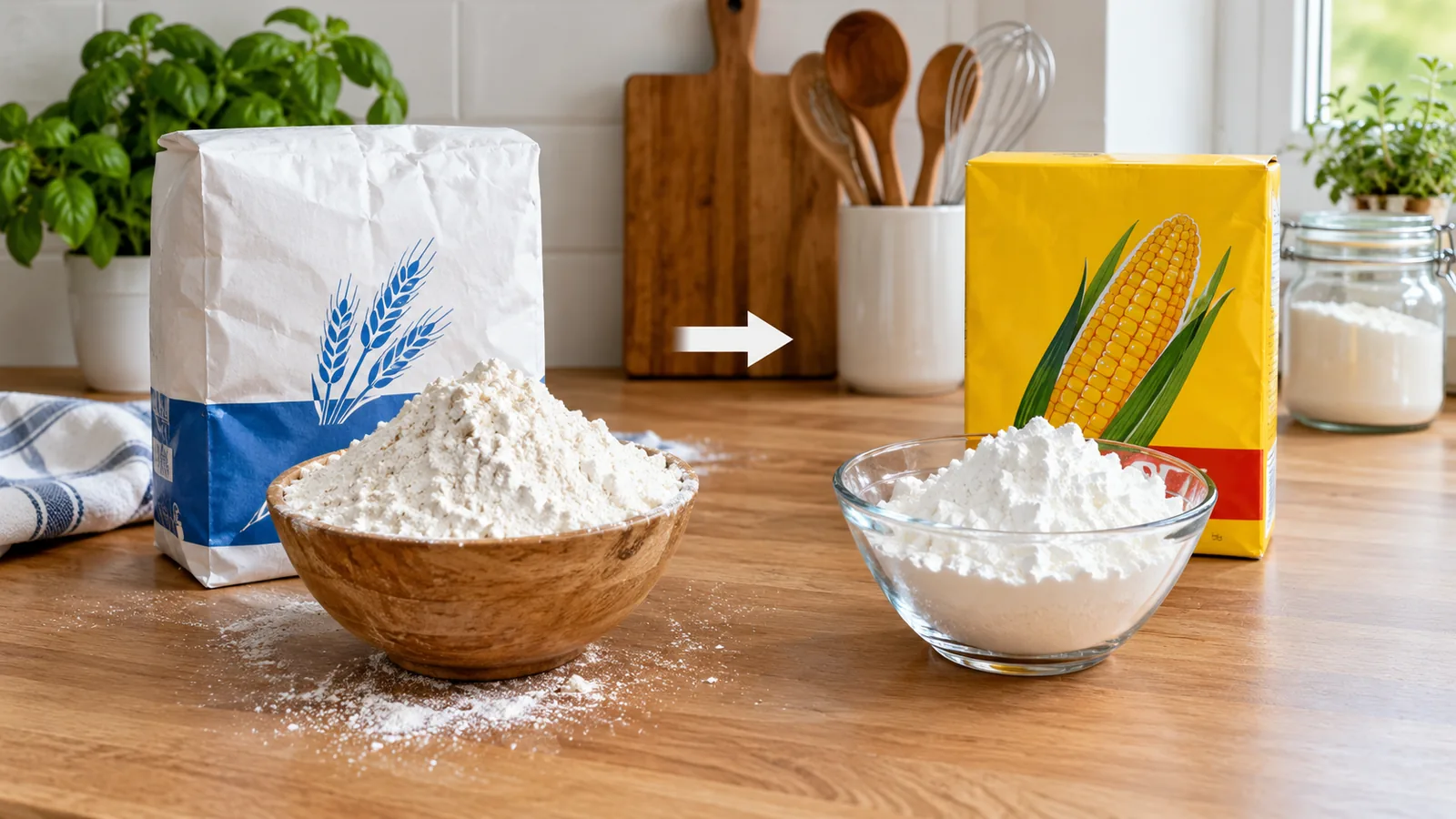 Remplacer farine par maizena : équivalences selon la recette