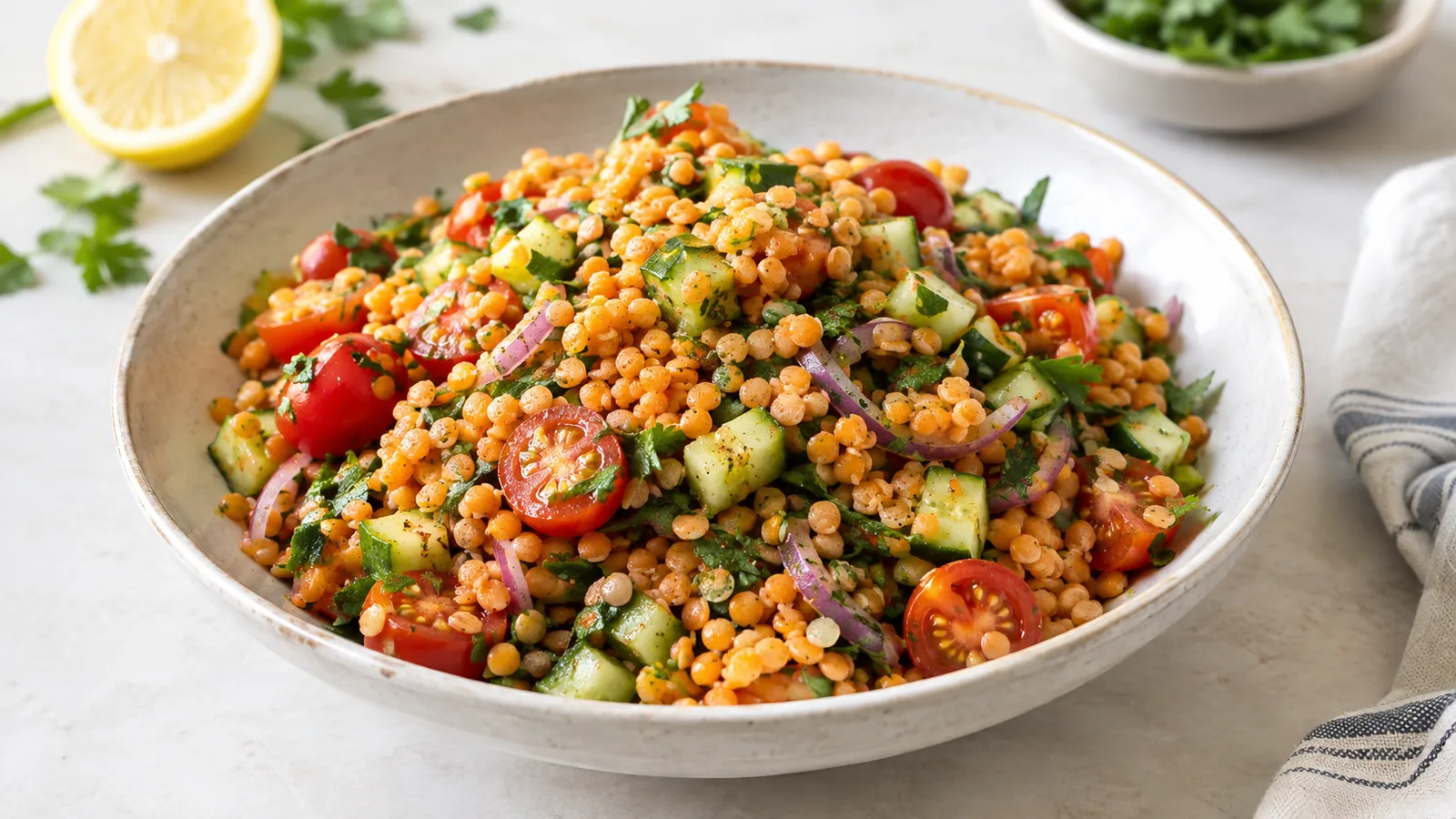 Salade de lentilles corail : recette fraîche et facile
