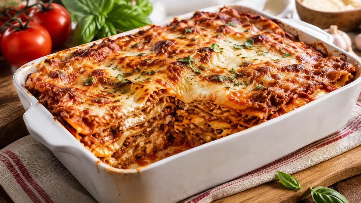 Schéma annoté du montage des lasagnes en couches